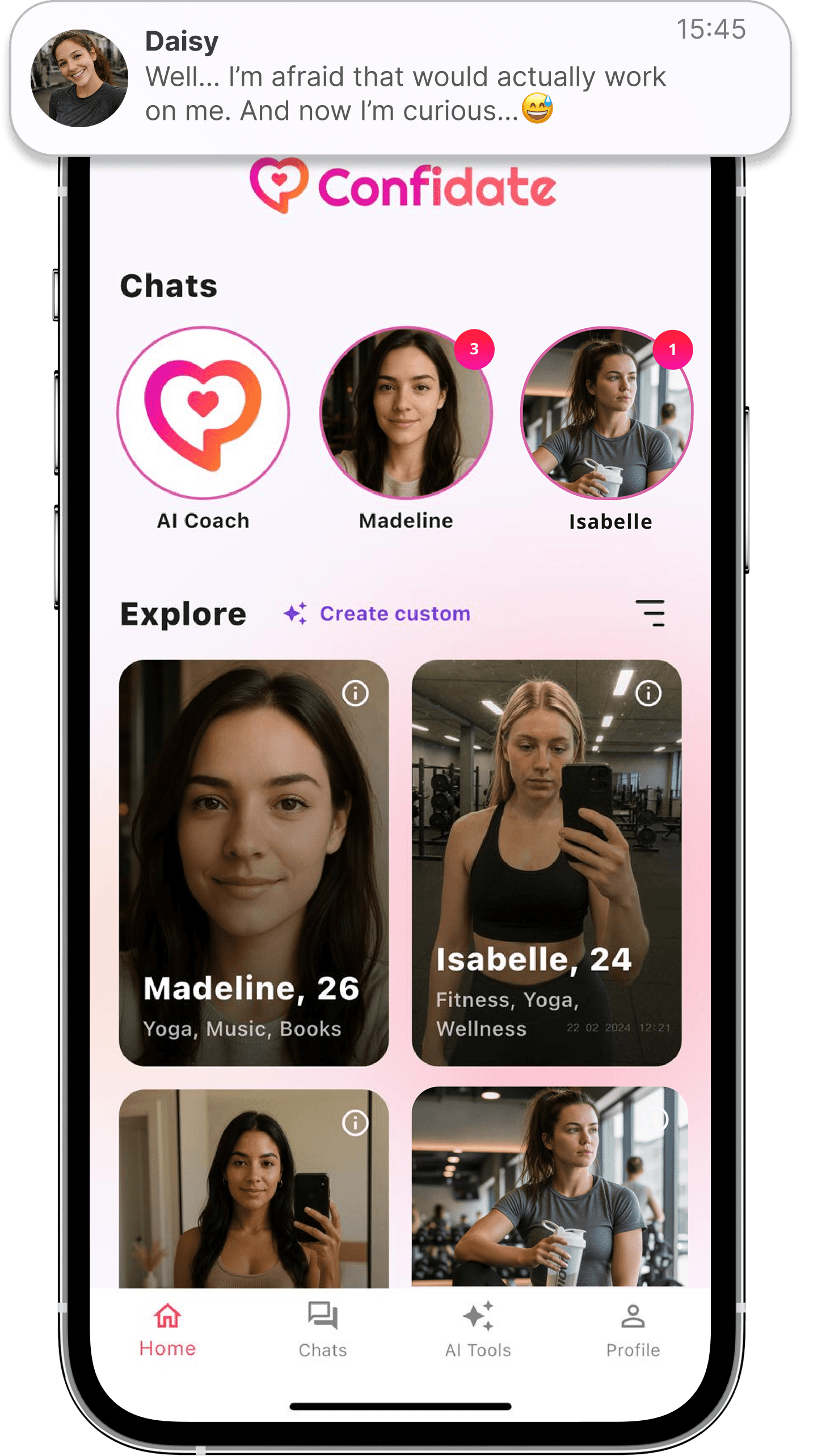 Confidate app preview